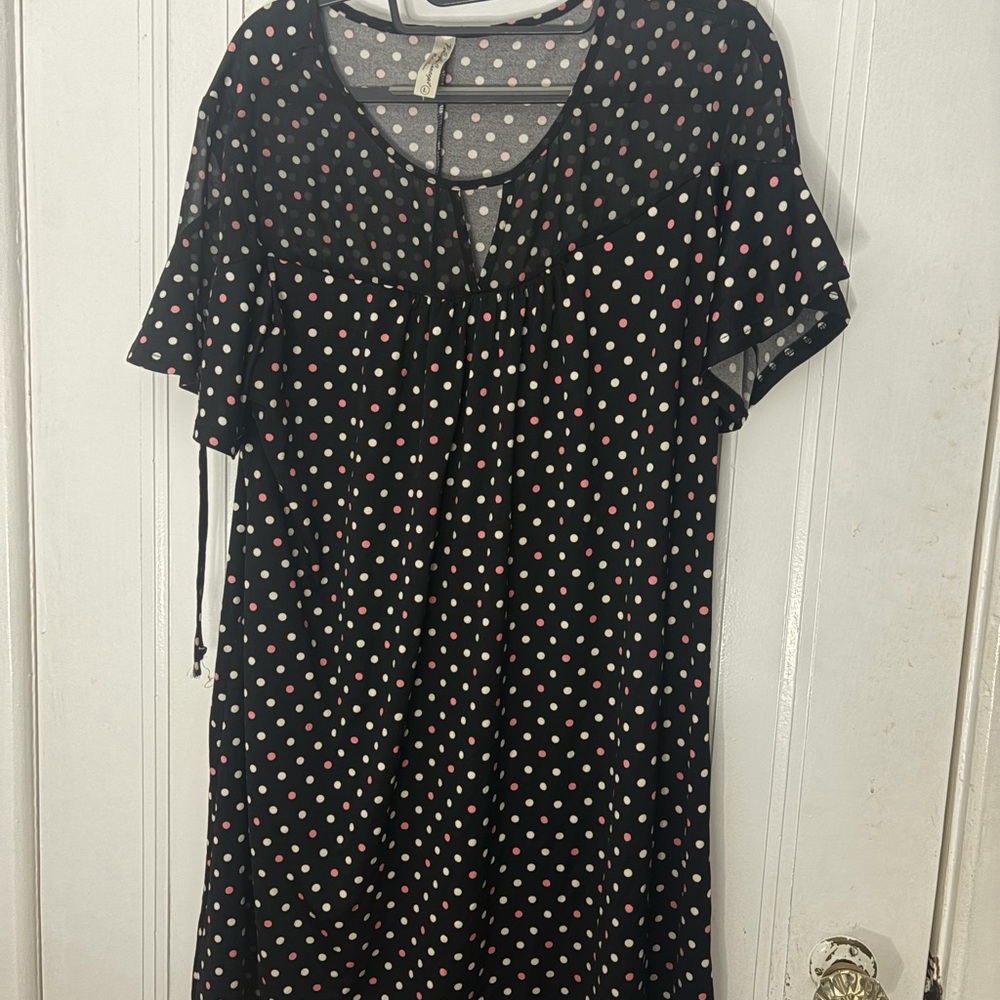 Polka Dot Flutter Sleeve Night gown
